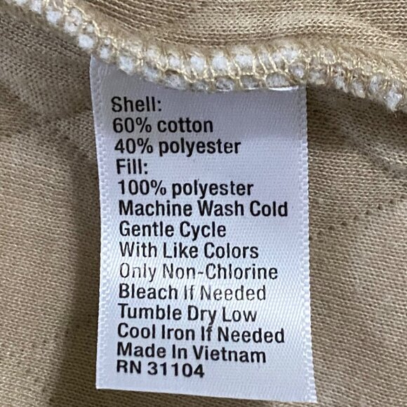 Crown Ivy Quilted Popover Jacket Womens XXL Khaki Beige Preppy Nautical Sporty - Picture 5 of 5